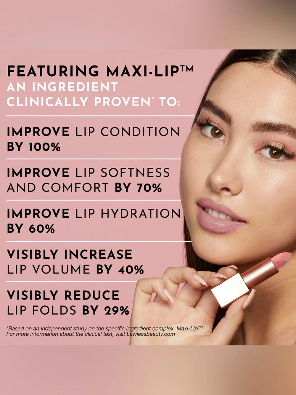 Lawless Lip Plumping Line Smoothing Satin Cream Lipstick in Fawn - BNIB